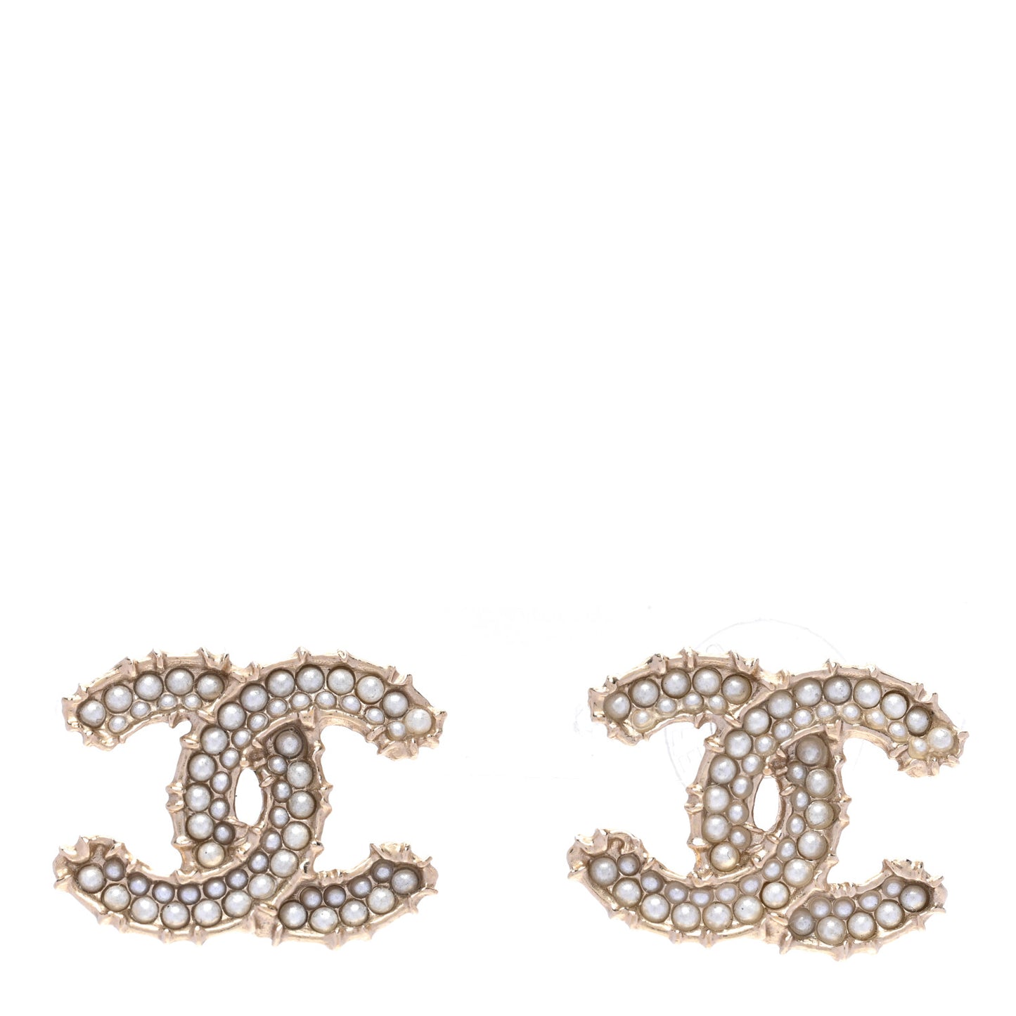 Pearl CC Camellia Express Stud Earrings Gold