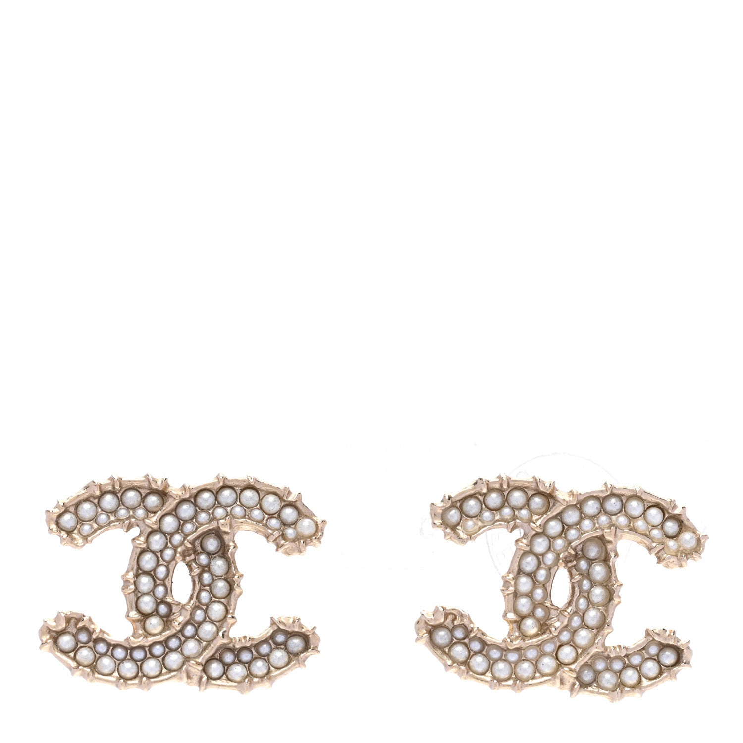 Chanel Pearl CC Camellia Express Stud Earrings Gold 1 of 5