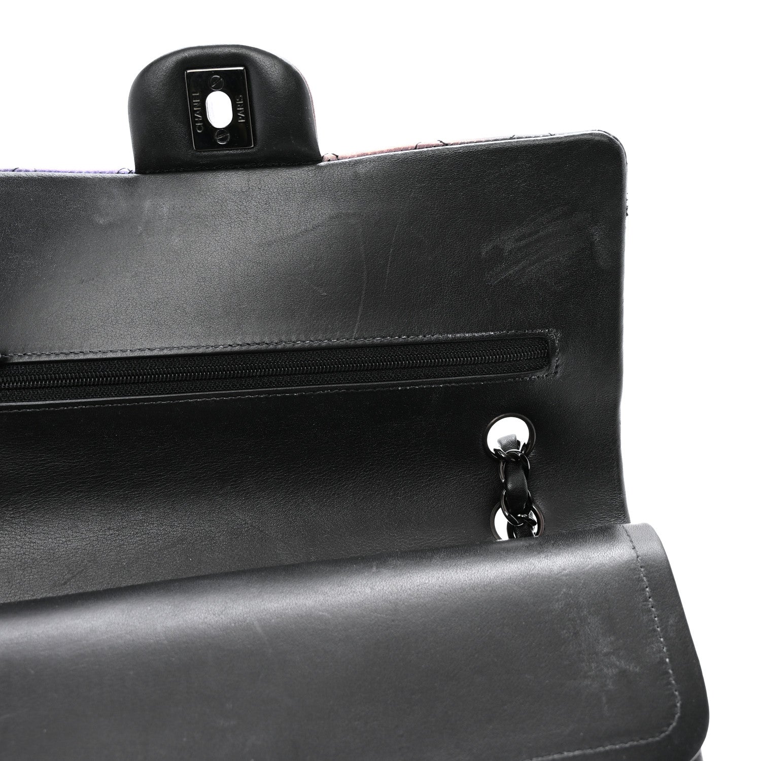 Chanel Calfskin Quilted Ombre Medium Double Flap Black 13 of 14