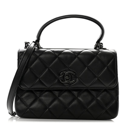 Chanel Lambskin Quilted Small Trendy CC Dual Handle Flap Bag So Black 1 of 13