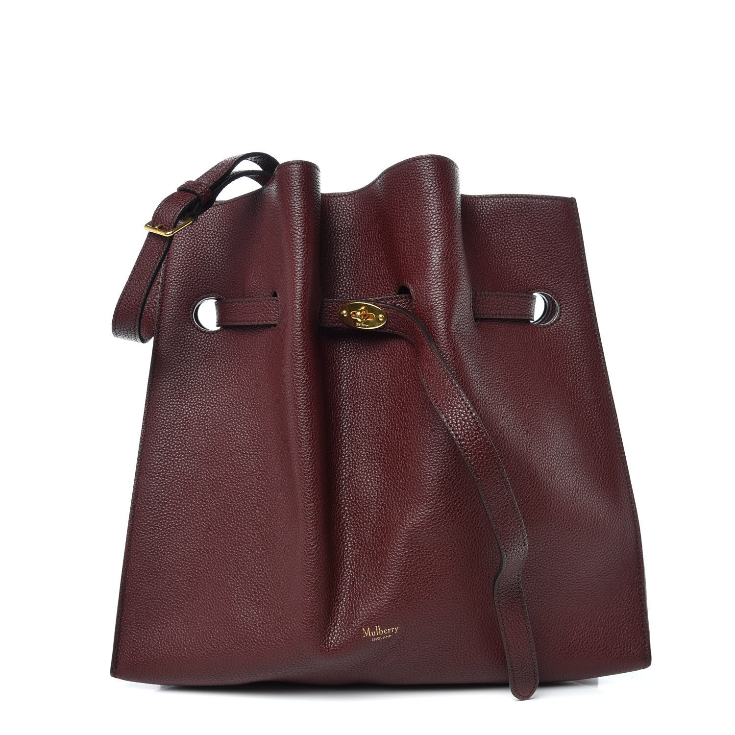 Mulberry Grained Calfskin Small Tyndale Bucket Bag Burgundy 1 of 10