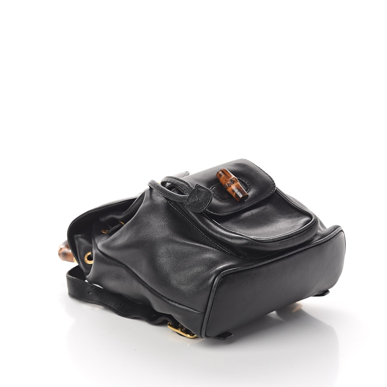 Gucci Calfskin Bamboo Backpack Black 4 of 9