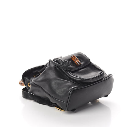 Gucci Calfskin Bamboo Backpack Black 4 of 9