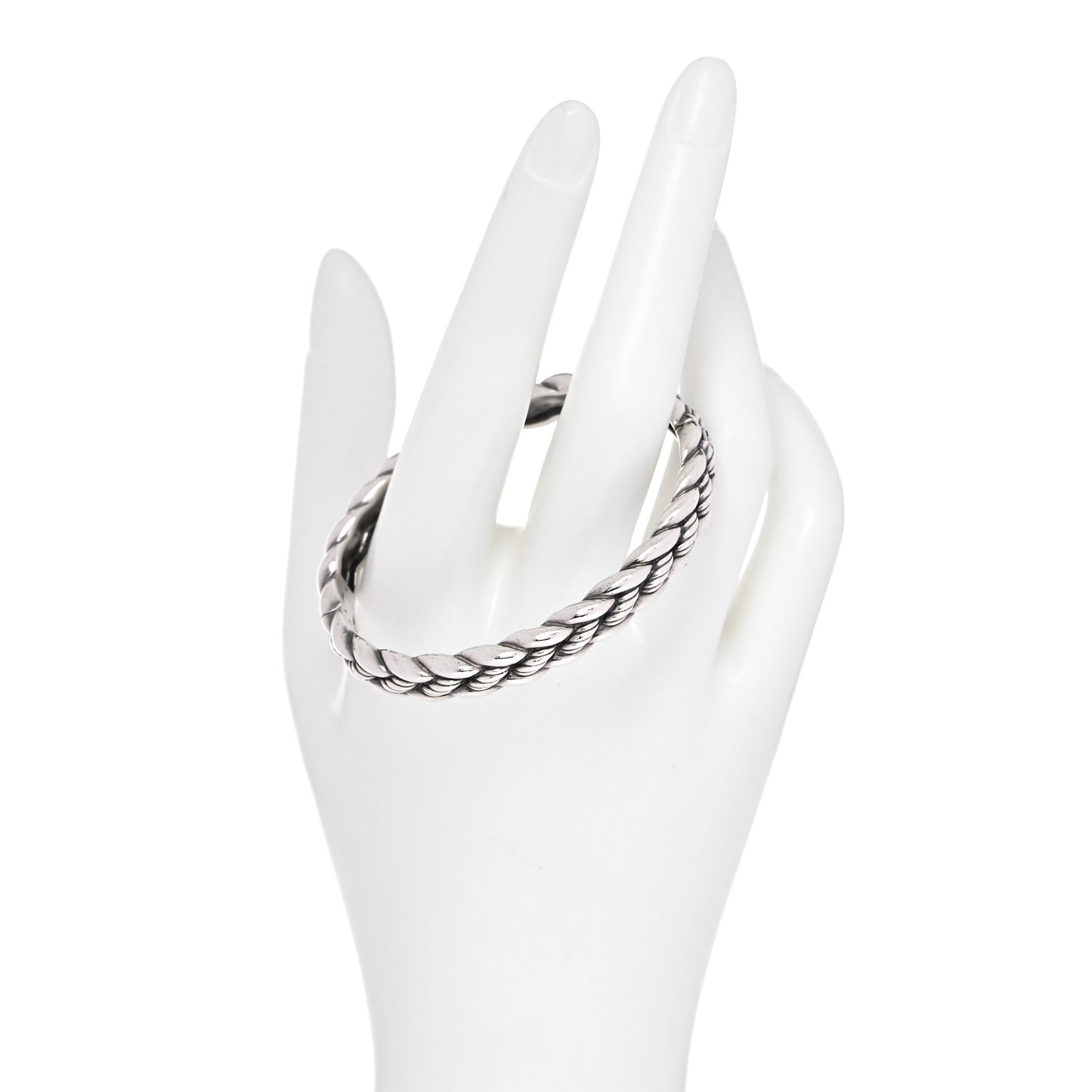 Sterling Silver Woven Cable Hinge Bracelet