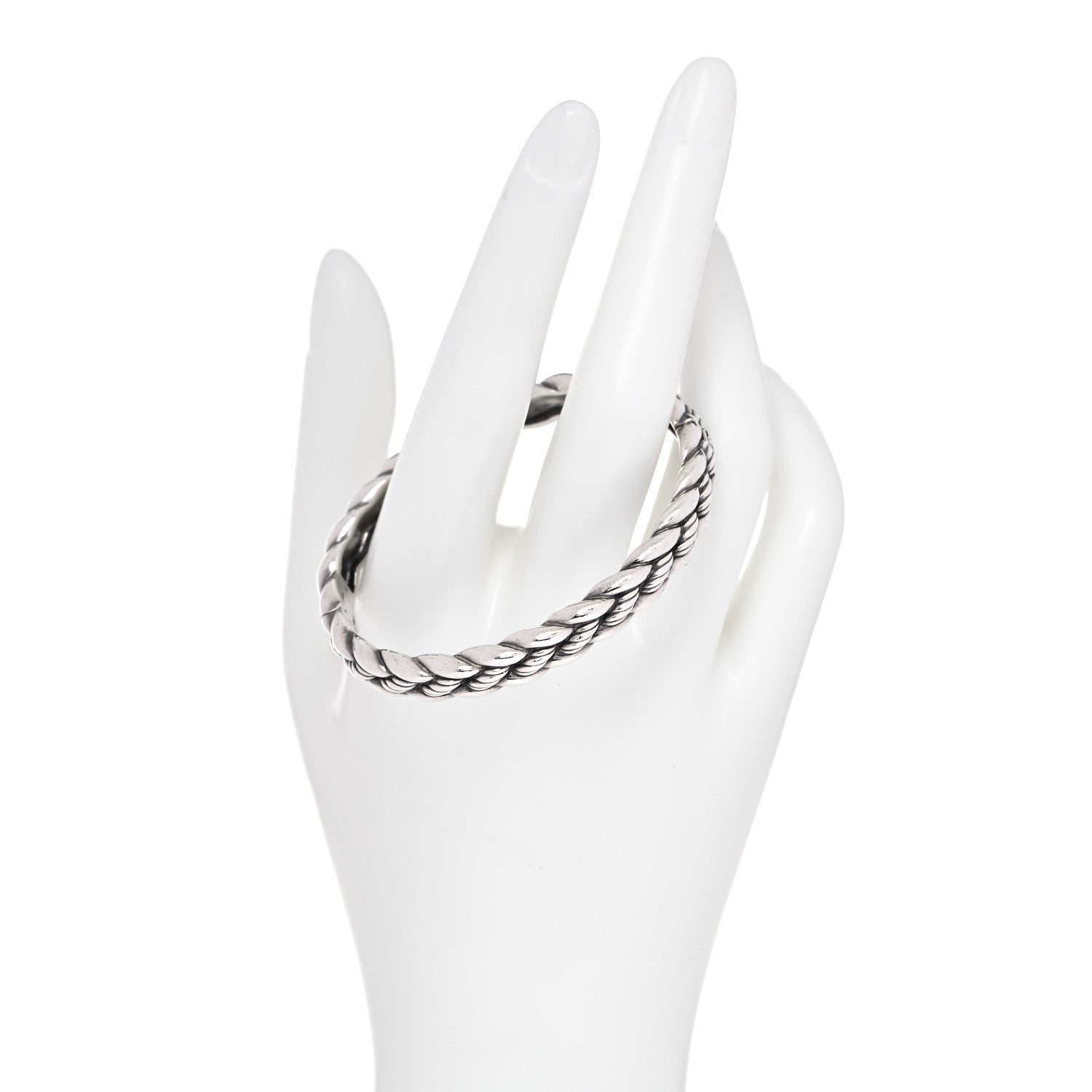 David Yurman Sterling Silver Woven Cable Hinge Bracelet 2 of 5