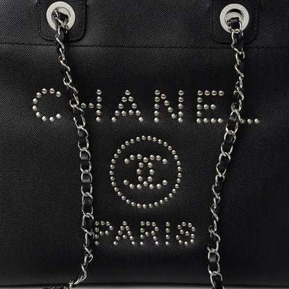 Chanel Caviar Small Studded Deauville Tote Black 10 of 10