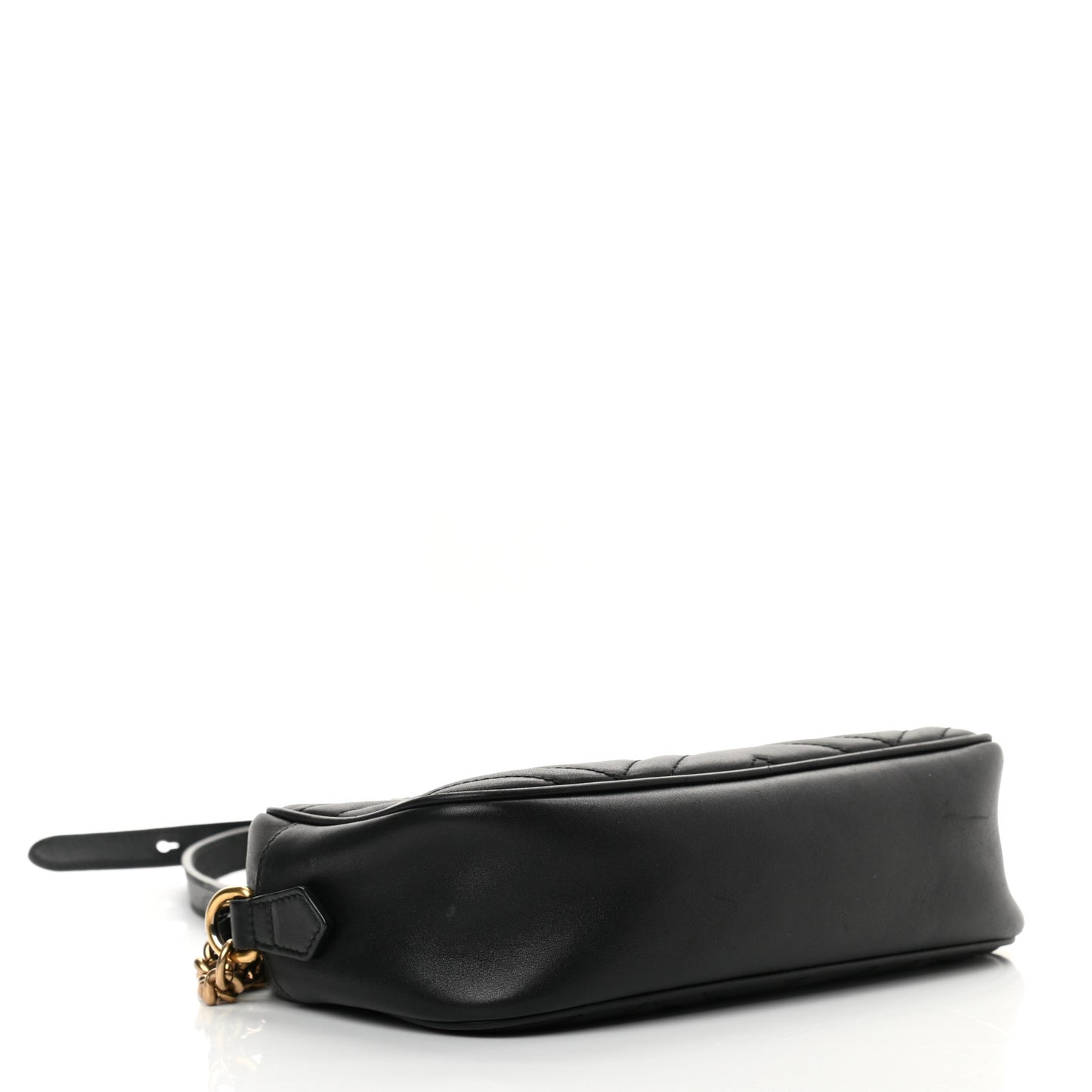 Calfskin Matelasse Small GG Marmont Chain Shoulder Bag Black