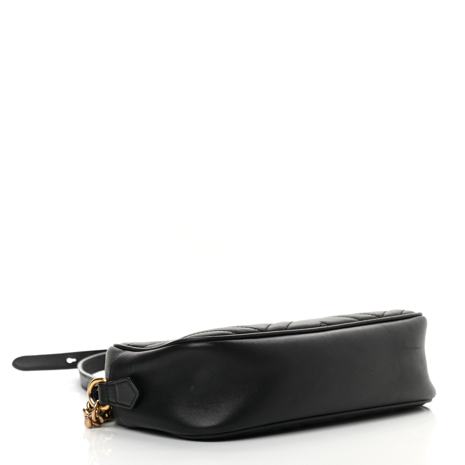 Gucci Calfskin Matelasse Small GG Marmont Chain Shoulder Bag Black 5 of 16