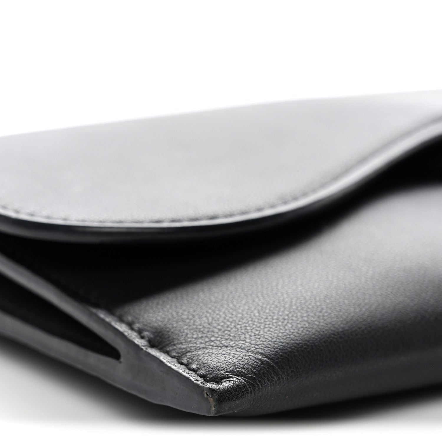 Christian Dior Ultra Matte Calfskin Saddle Chain Wallet Pouch Black 10 of 12