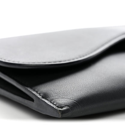 Christian Dior Ultra Matte Calfskin Saddle Chain Wallet Pouch Black 10 of 12