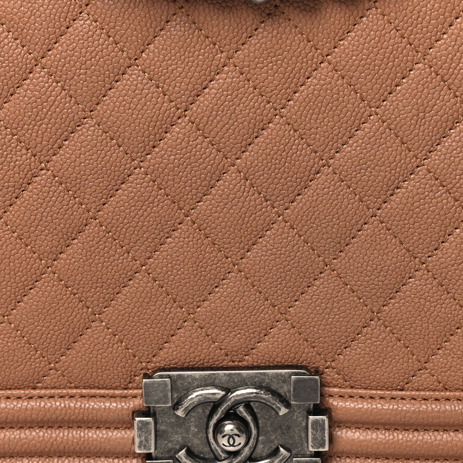 Chanel Caviar Quilted New Medium Boy Flap Light Brown 8 of 10