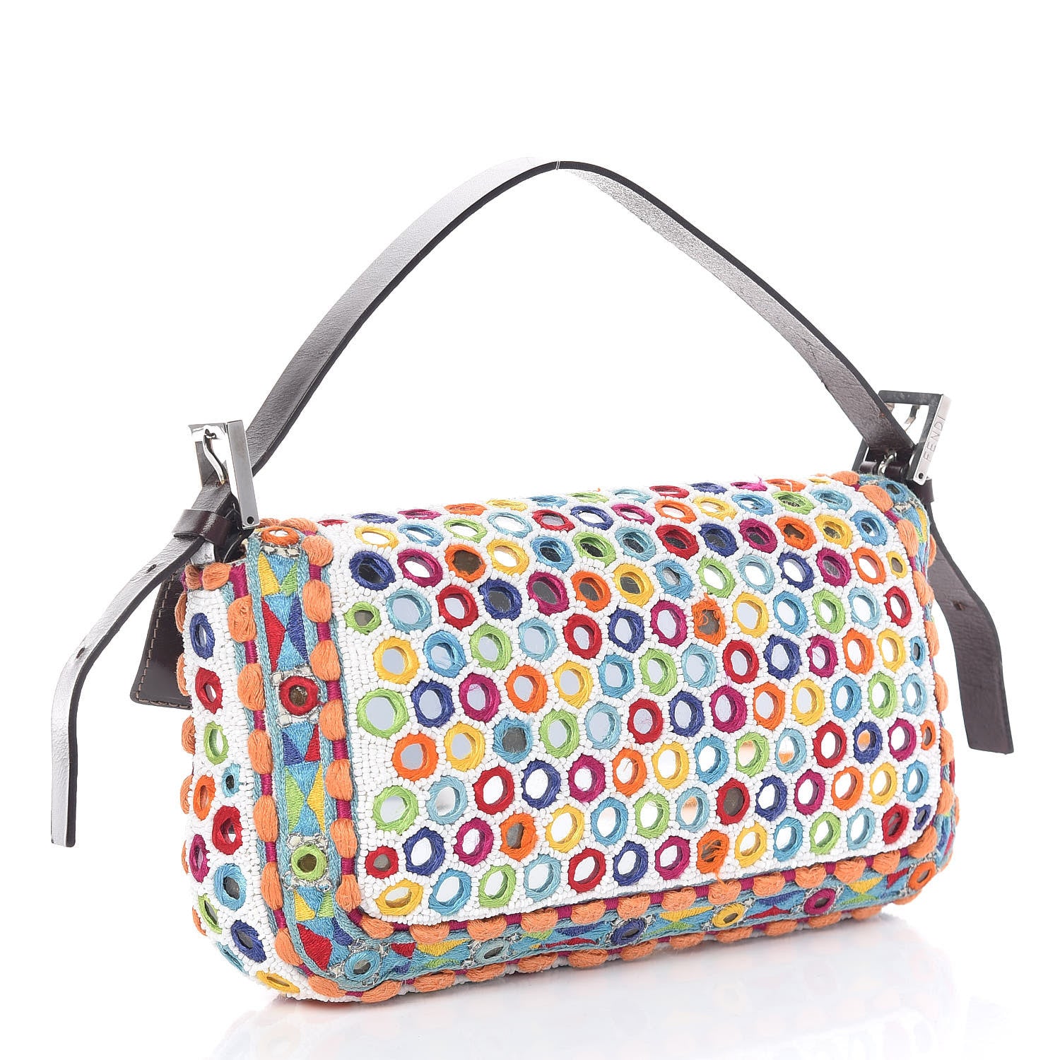 Fendi Mirror Beaded Embroidered Baguette Multicolor 3 of 8
