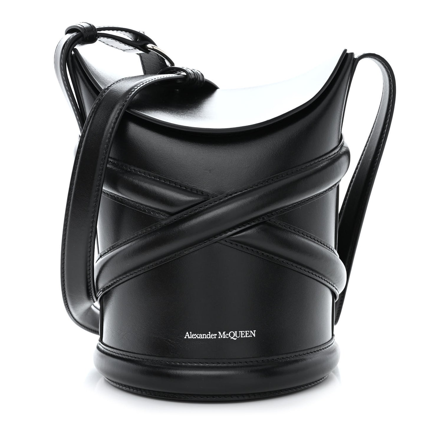 Calfskin The Curve Small Shoulder Bag Black