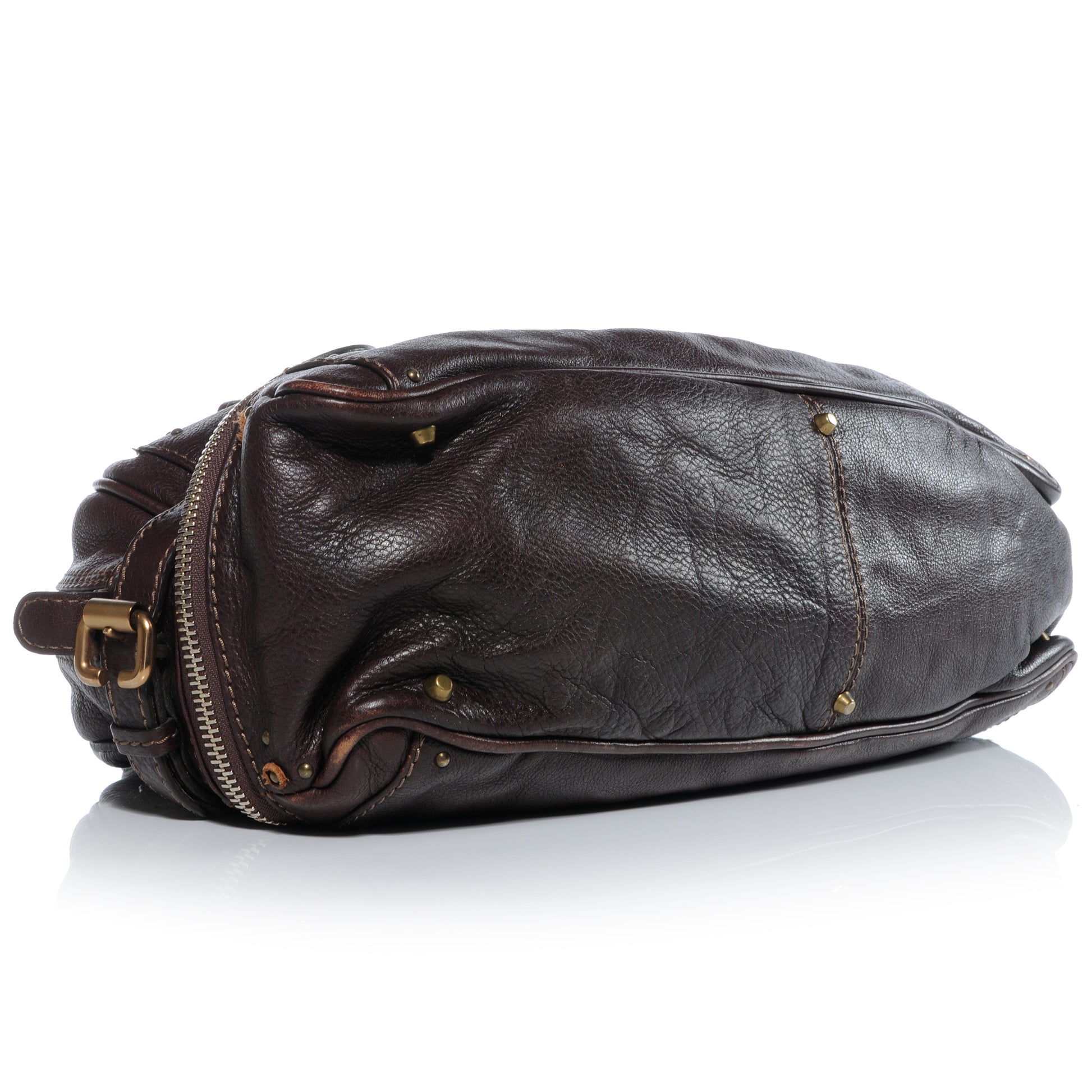 Chloe Leather Paddington Double Zipped Bowler Brown 4 of 8