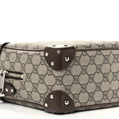 Gucci GG Supreme Monogram Textured Calfskin Square Messenger Bag Beige Ebony New Acero 10 of 12