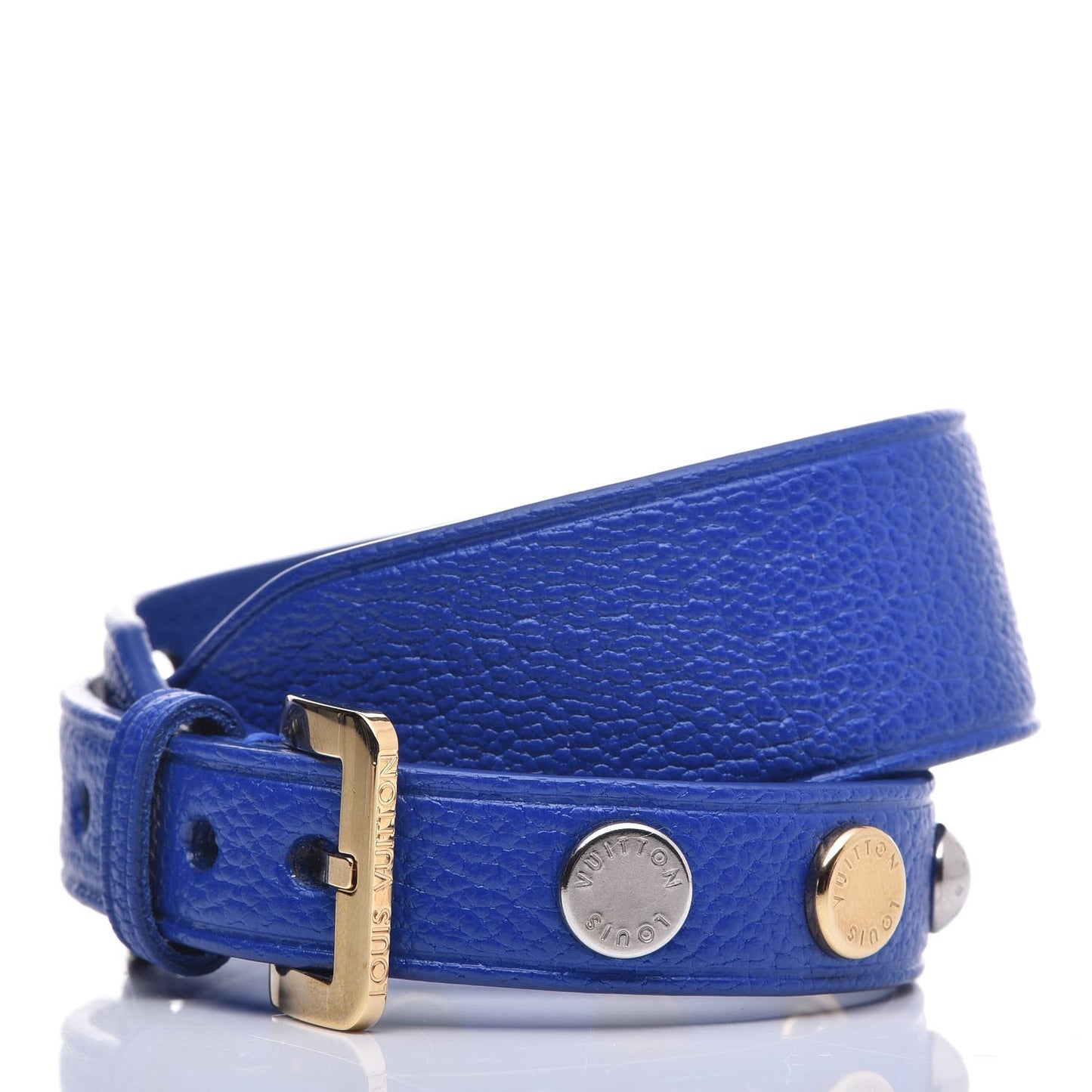 Goatskin Spike It Wrap Bracelet 17 Blue