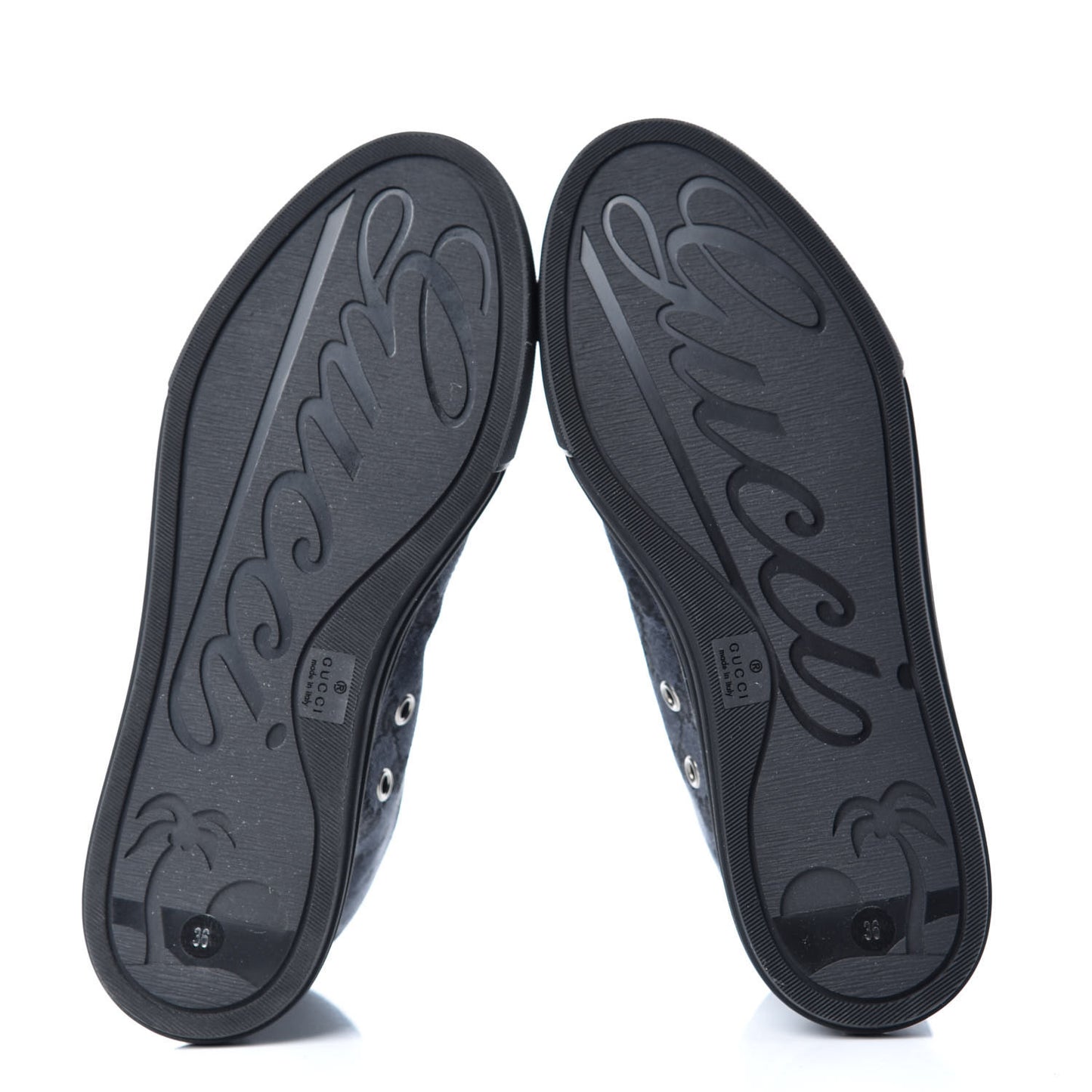 Monogram High Top Sneakers 36 Black