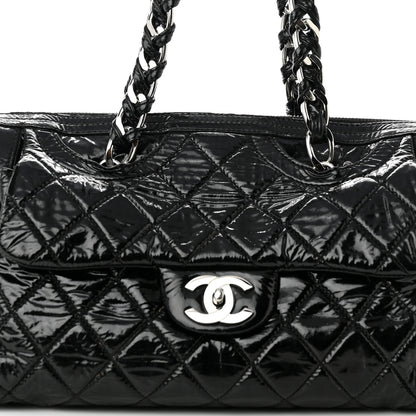Chanel Patent Quilted Day Glo Flap Bag Black 7 of 10