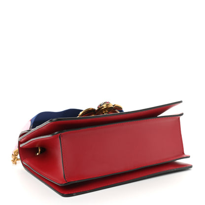 Gucci Calfskin Sylvie Web Small Queen Margaret Top Handle Bag Blue Agata Hibiscus Red Mystic White Sugar Pink 4 of 10