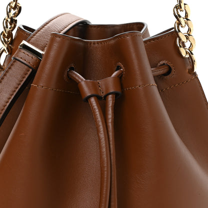Jimmy Choo Smooth Shiny Calfskin Bon Bon Bucket Bag Dark Tan 7 of 10