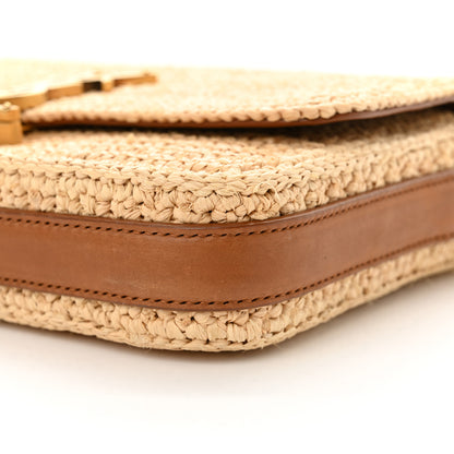 Saint Laurent Raffia Calfskin Medium Monogram Solferino Satchel 10 of 12