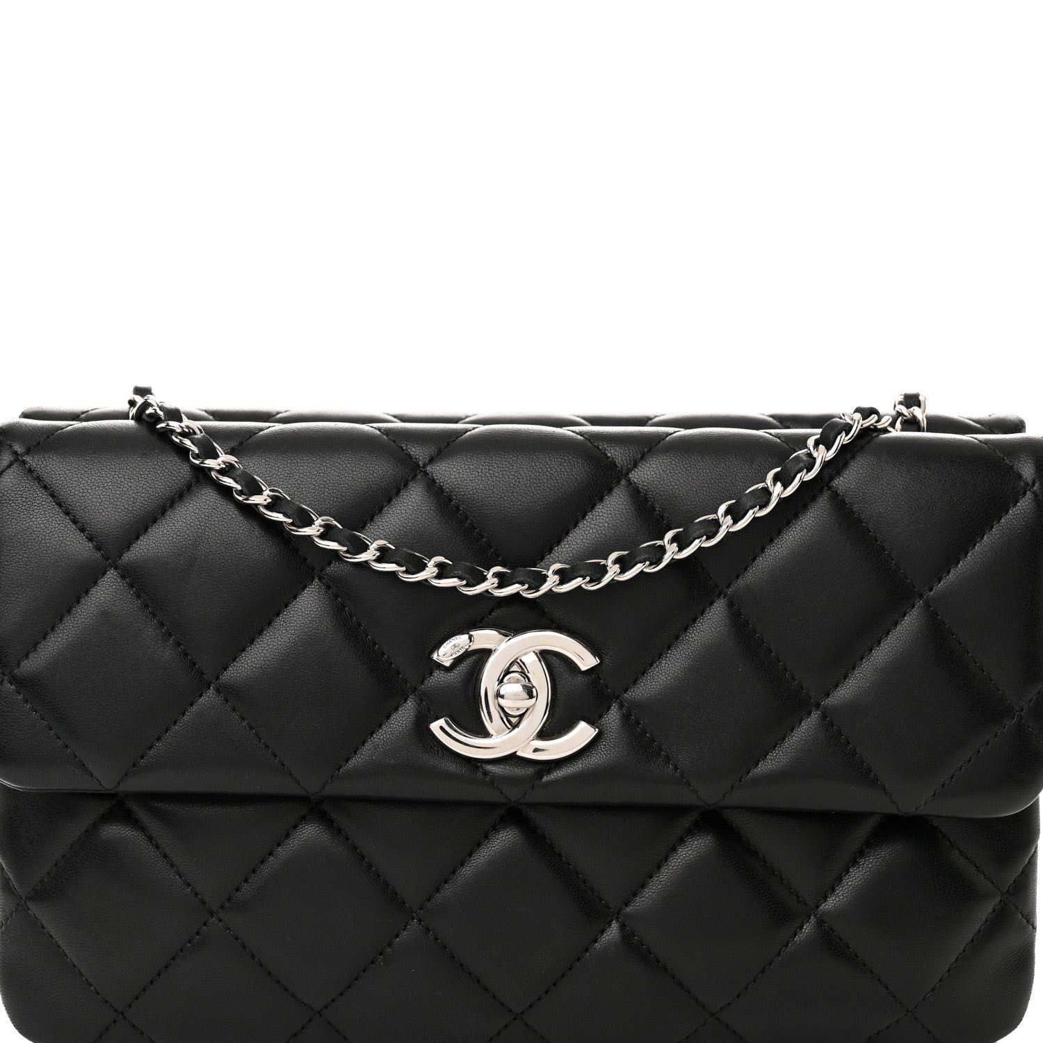 Chanel Lambskin Quilted Double Sided Clutch With Chain Black 10 of 12