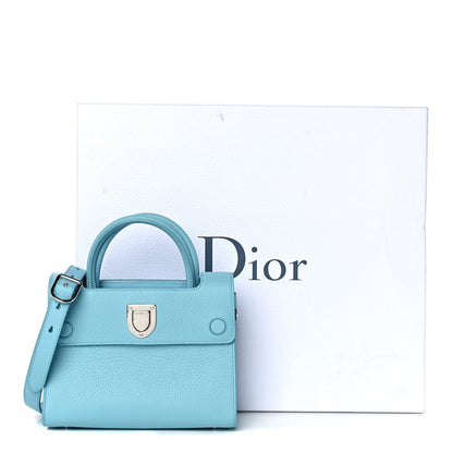 Christian Dior Grained Calfskin Mini Diorever Flap Sky Blue 11 of 11