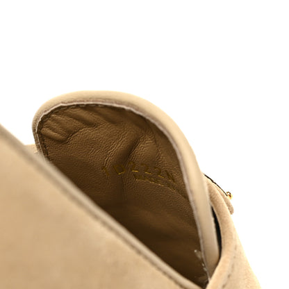 Prada Vitello Scamosciato Metal Triangle Logo Saint Tropez 25mm Loafers 40 Ecru 8 of 9