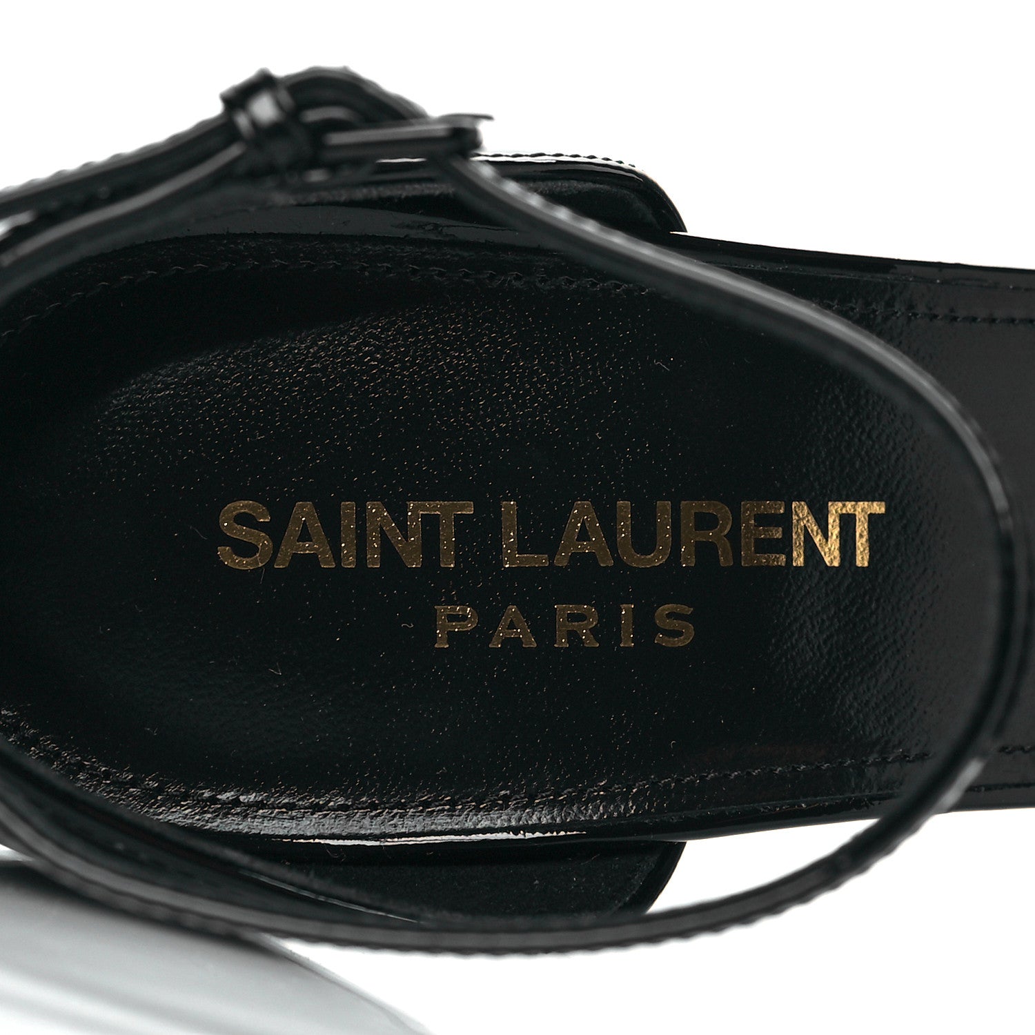 Saint Laurent Patent Calfskin Opyum 110 Sandals 38 Black 8 of 10