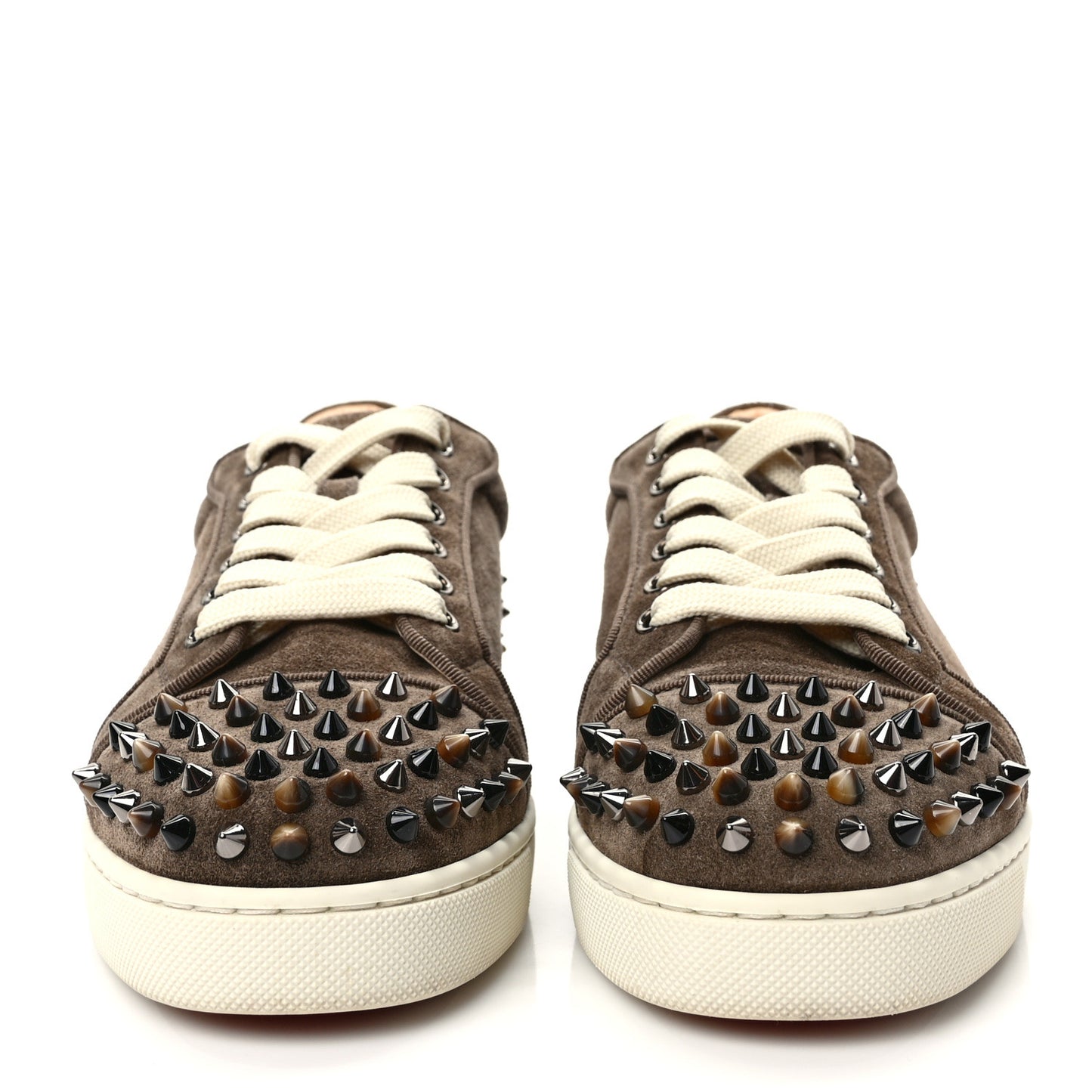 Suede Calfskin Vieira Spikes Womens Orlato Flat Sneakers 38 Silex Mix Corne
