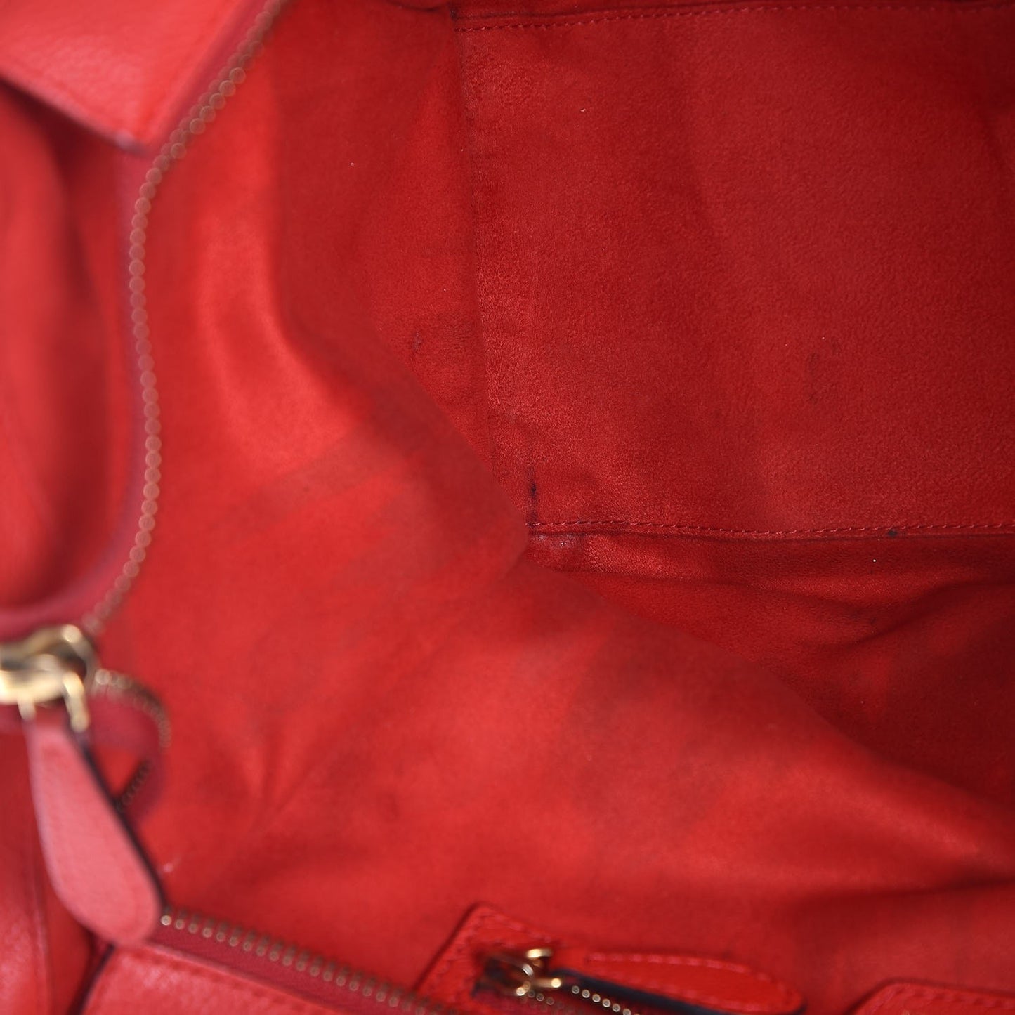 Drummed Calfskin Shoulder Luggage Red