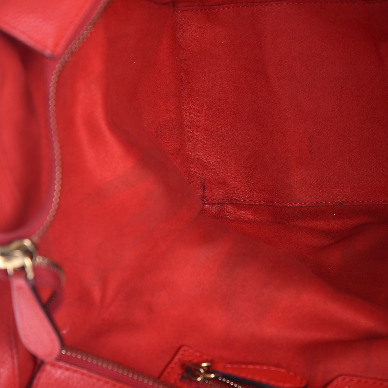 Celine Drummed Calfskin Shoulder Luggage Red 11 of 20