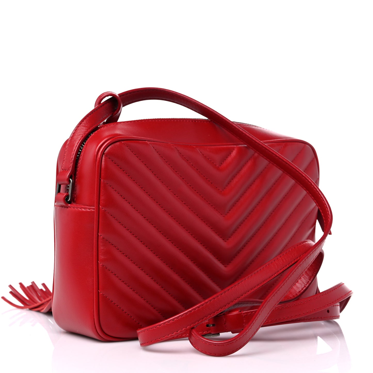 Calfskin Matelasse Monogram Lou Camera Bag Red