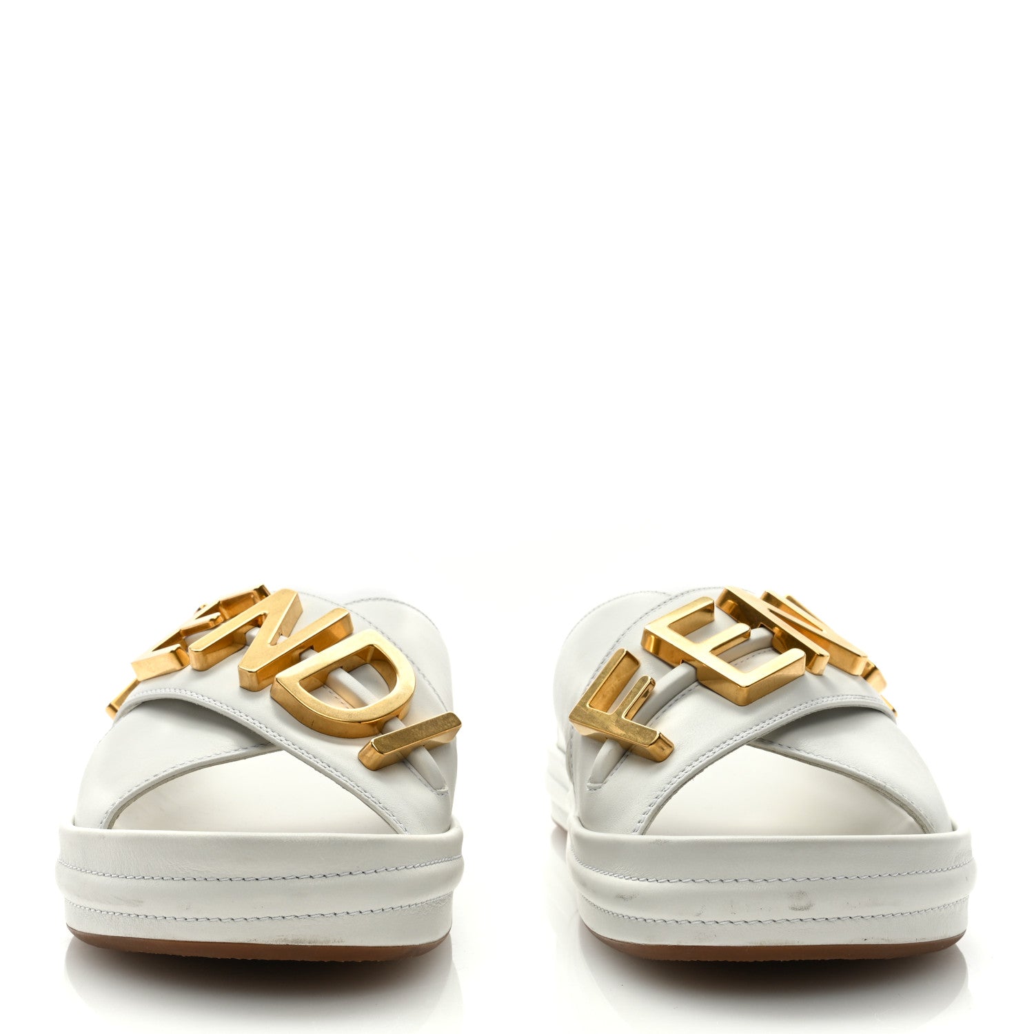 Fendi Vitello Womens Fendigraphy Slide Sandals 40 White Ice 2 of 7