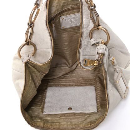Prada Deerskin Tamponato Hobo White 8 of 15