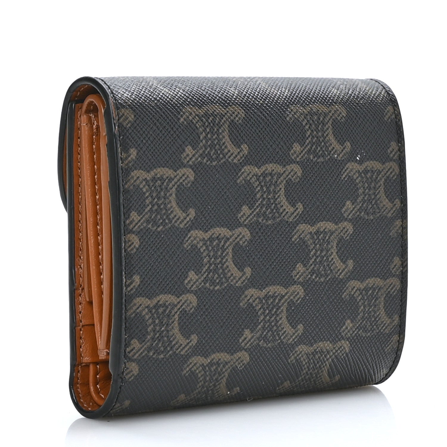 Celine Triomphe Canvas Small Triomphe Wallet Tan 3 of 8