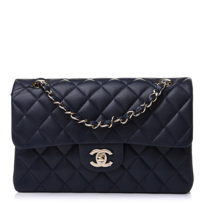 Chanel Caviar Quilted Small Double Flap Navy 1 of 12