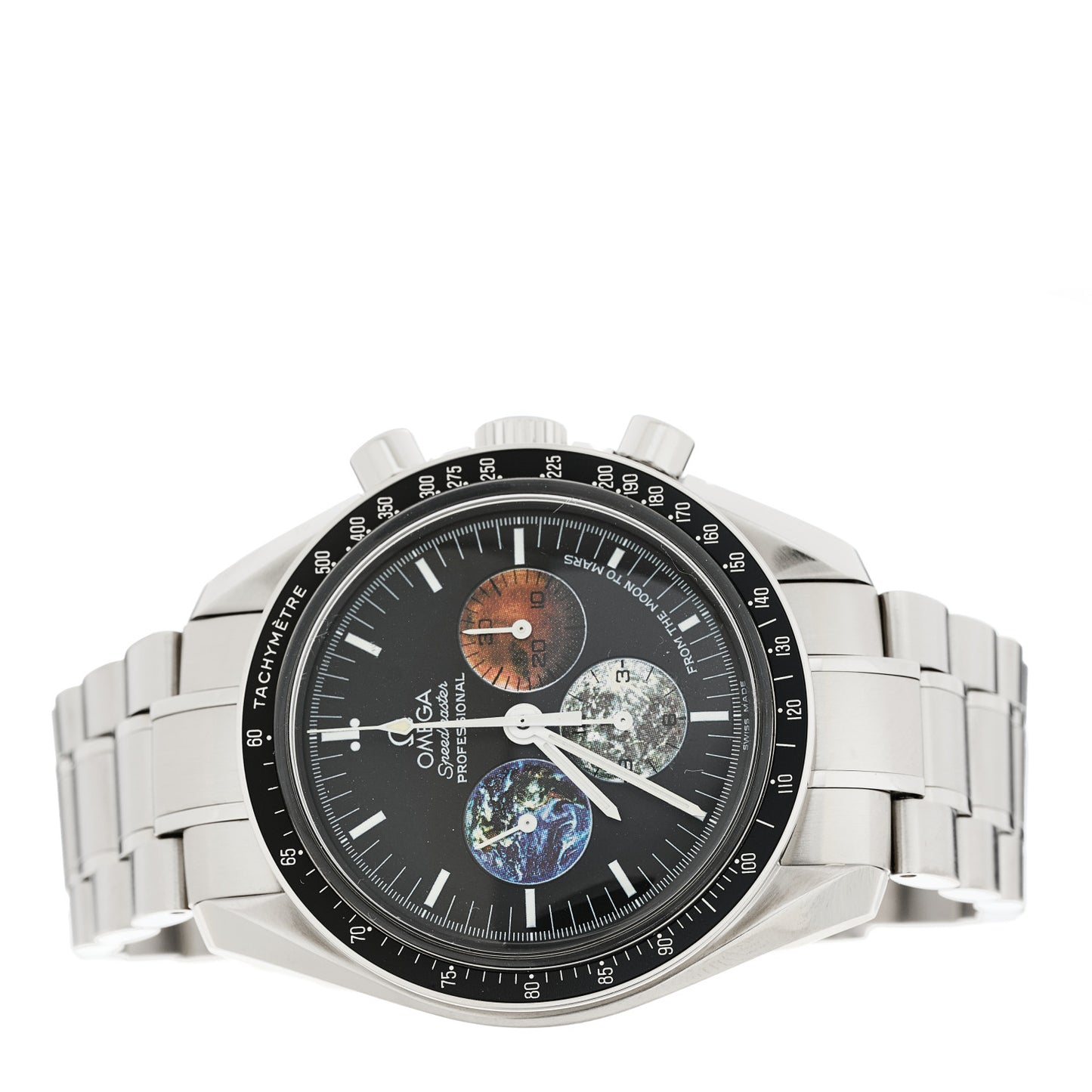 Stainless Steel 42mm Speedmaster Moonwatch Moon To Mars Chronograph Manual Winding Watch Black 3577.50.00