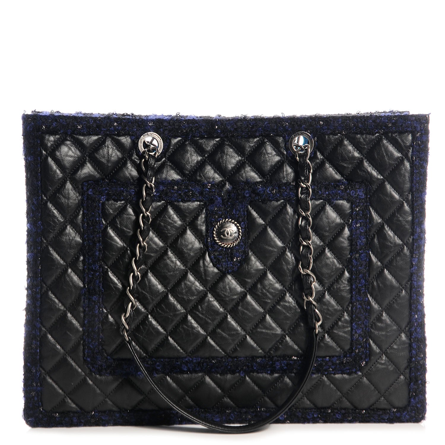 Chanel Calfskin Tweed Large Secrets Tote Black 1 of 9