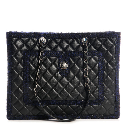 Chanel Calfskin Tweed Large Secrets Tote Black 1 of 9