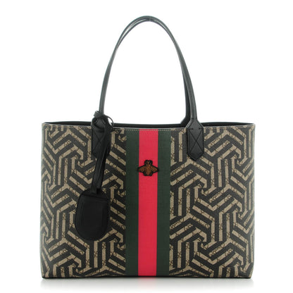 Gucci GG Supreme Monogram Caleido Web Medium Tote Beige Ebony 1 of 8