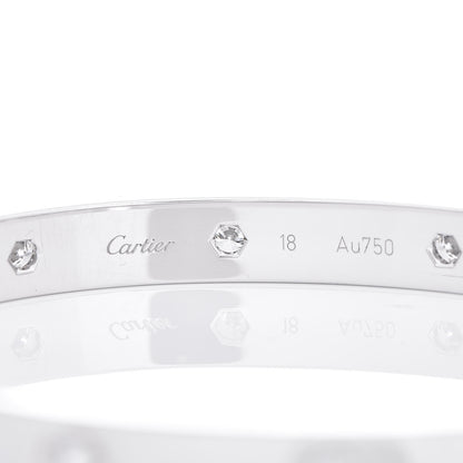 Cartier 18K White Gold 10 Diamond LOVE Bracelet 18 4 of 10
