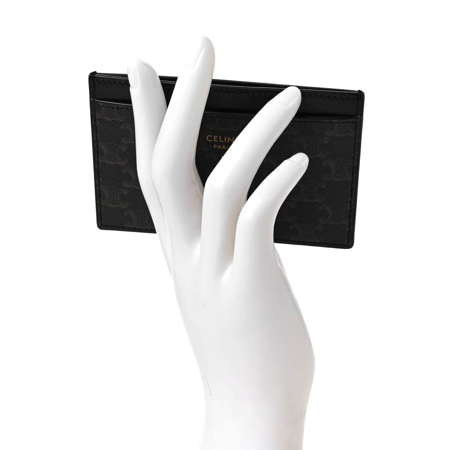 Celine Triomphe Canvas Card Holder Black 2 of 5