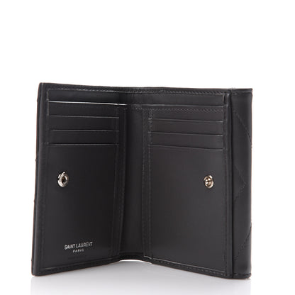 Saint Laurent Lambskin Y Quilted Monogram Compact Loulou Wallet Asphalt 4 of 7