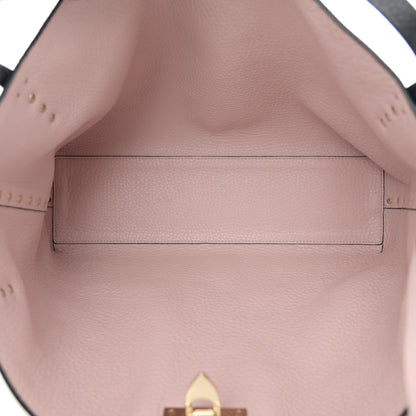 Valentino Garavani Grained Calfskin Rockstud Flip Lock Tote Black Rose Quartz 6 of 11