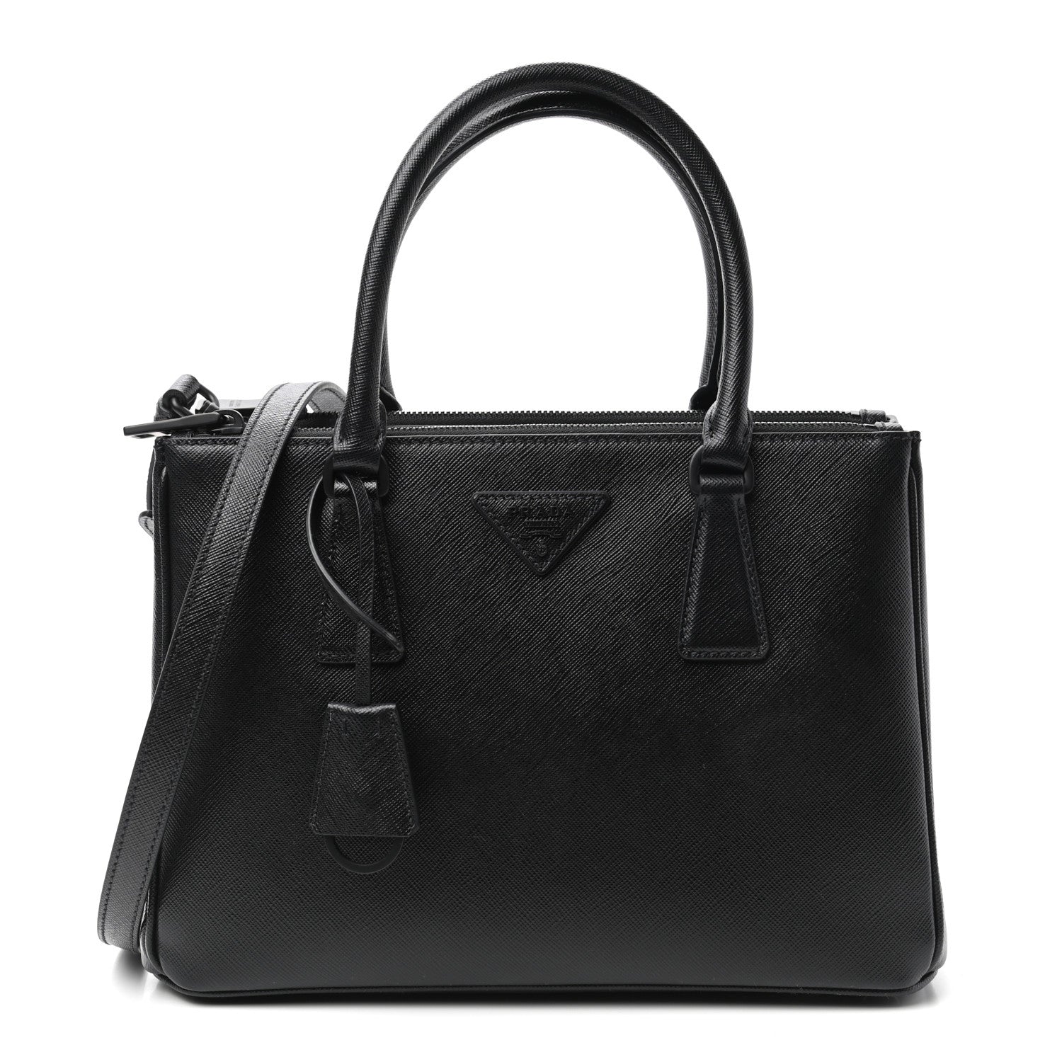 Prada Saffiano Small Galleria Double Zip Tote Black 1 of 9