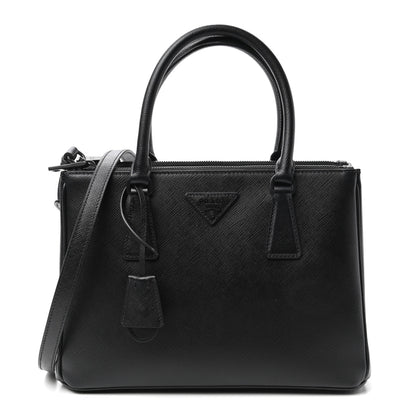 Prada Saffiano Small Galleria Double Zip Tote Black 1 of 9