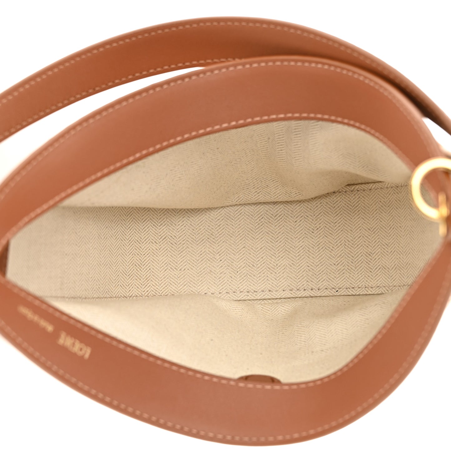 Jacquard Anagram Calfskin Small Luna Bag Tan Pecan