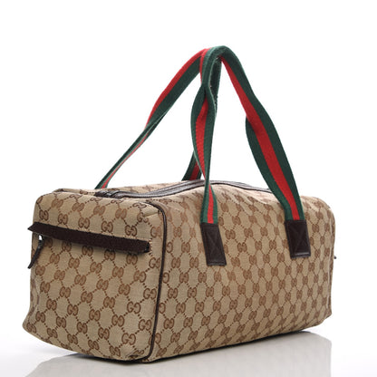 Gucci GG Monogram Web Small Carry On Duffle Beige Brown 3 of 11