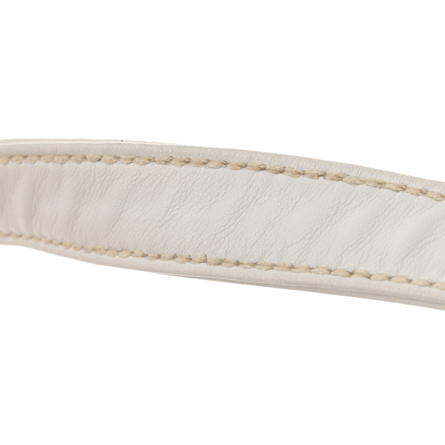 Calfskin Quilted Wild Stitch Large Flap White